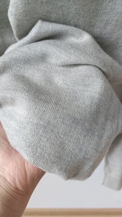 Golf damski sweter z golfem wełniany wełna 100% szary cienki