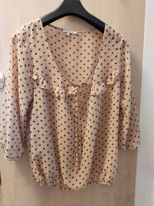 Bluzka, M, river Island, kropki, morelowa