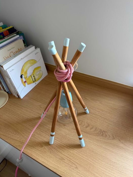 Pink Checkered Stripe Table Teepee Lamp424589236120463362