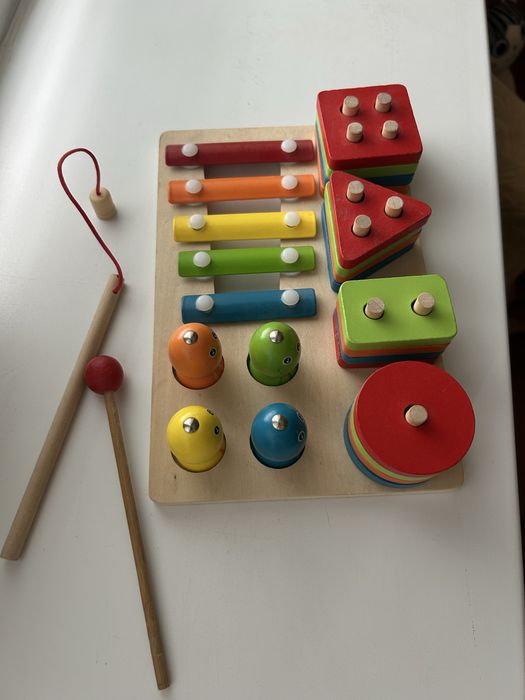 Дитяча дерев'яна іграшка "Рибалка-Ксилофон"