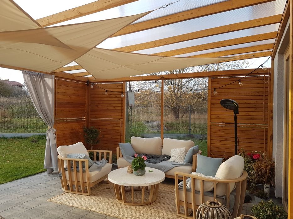 Zadaszenie tarasu, wiata, domek, zadaszenie, donice - krótki termin re