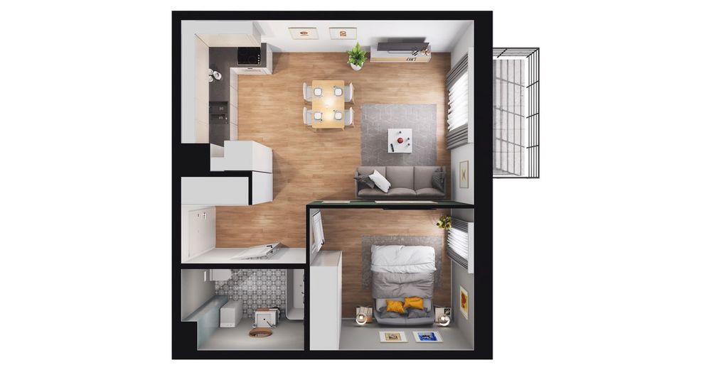 2-pokojowe mieszkanie 41 m² + balkon Bez Prowizji - Widok 3