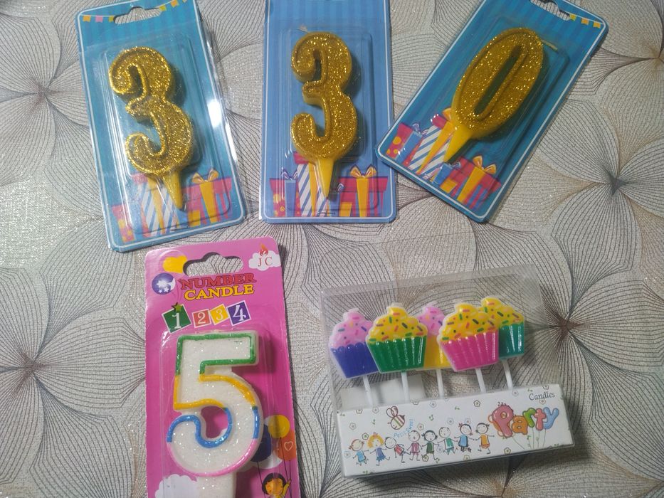 Свічки на торт свічка цифра 5 3 0 свечки кекси для торта