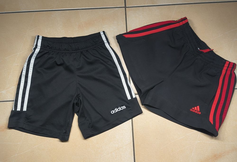 Zestaw 2x spodenki sportowe ADIDAS Climalite chłopiec  rozmiar 130 / 7-8 lat
