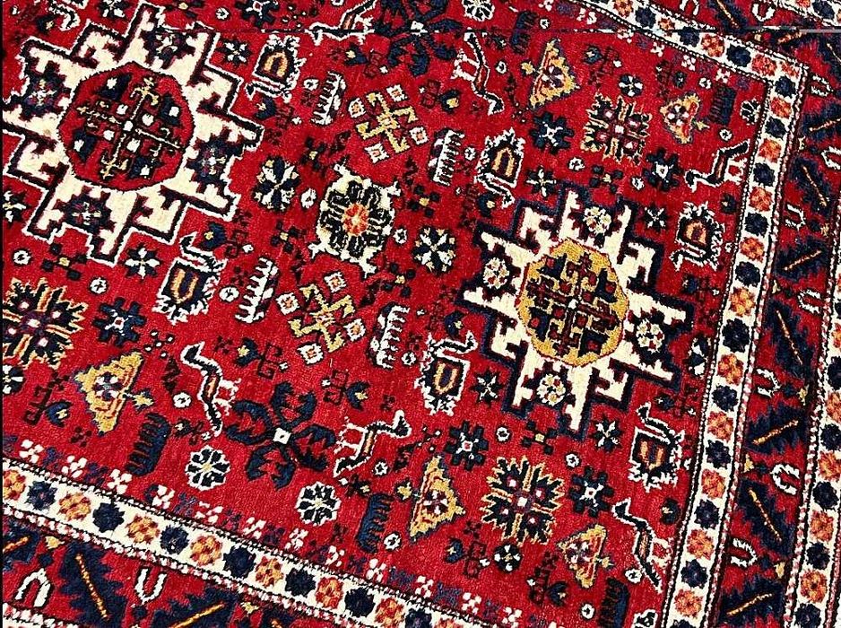 Tapete DERBEND KAZAK original muito chamativo, em lã com 170cm x 110cm