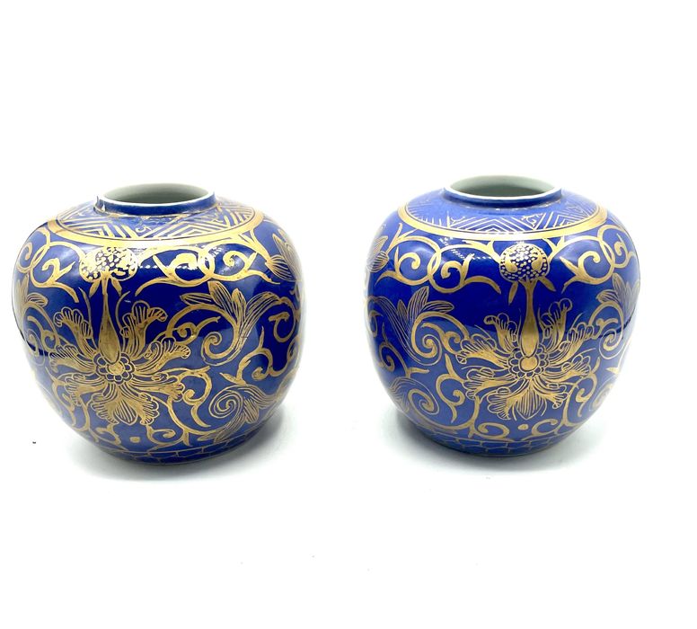 Par de potes porcelana chinesa seculo XIX