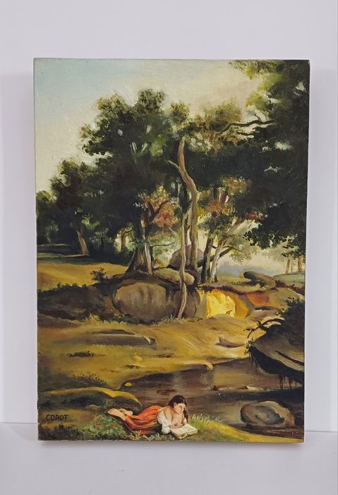 Obraz " Las Fontainebleau " - J.B.C. Corot - olej  - kopia