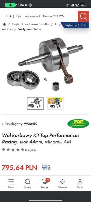 Wał korbowy, KIT TOP performances, minerali AM, skok 44mm