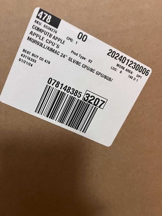 Komputer Apple iMac 24" Apple M3 8 GB /256 GB srebny    NOWY!!!