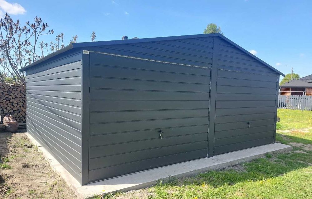 Blaszak Garaż blaszany 6mx5m PREMIUM dostawa w całej Polsce Montaż Gratis Garaże blaszane 6x5 6x6 7x5 7x6 8x5 8x6 Producent