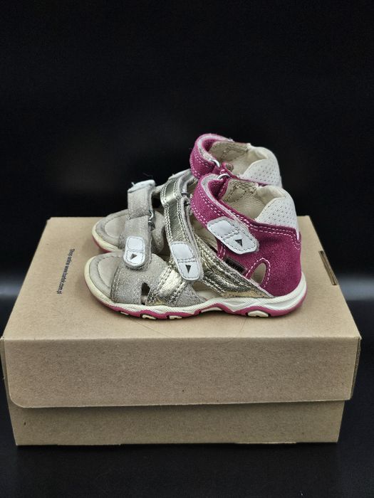 Sandały BARTEK roz 21 ciemny róż + złoty