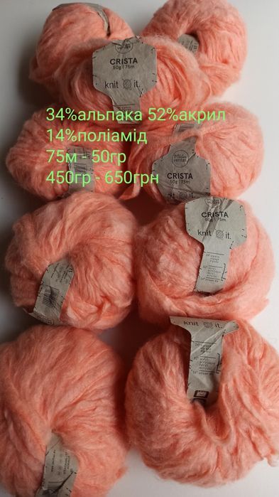 Альпака нитки сток з Італії, Німеччини