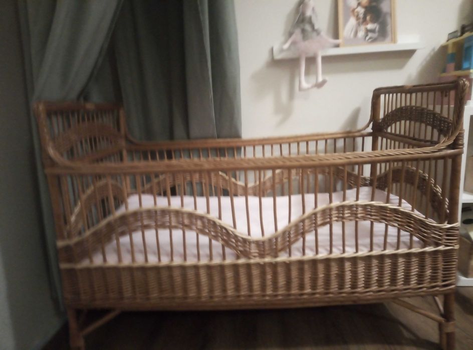 Łóżeczko wiklinowe boho