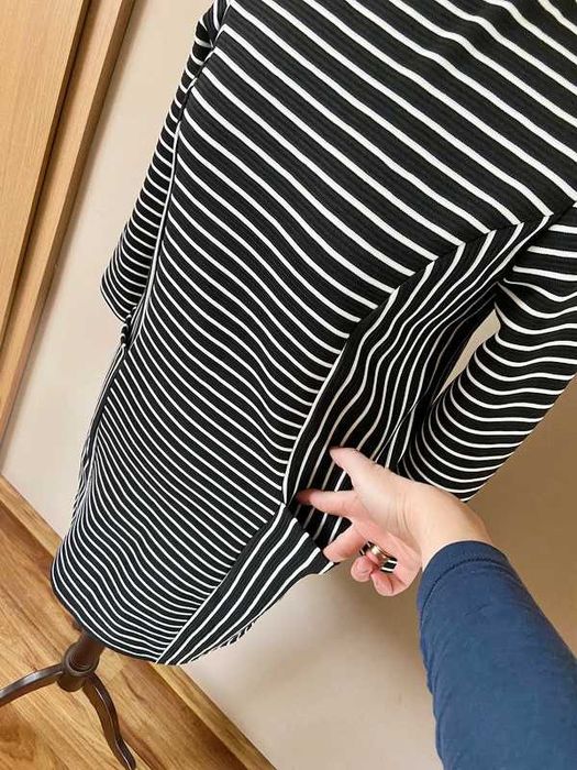 38 40 warehouse sukienka midi zip zamek kieszenie pasiak midi dres
