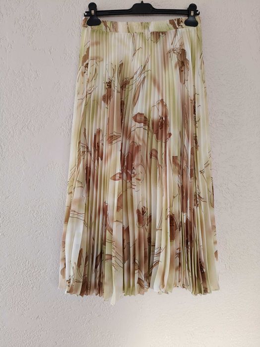 Kwiatowa spódnica plisowana, midi, M, Libaas