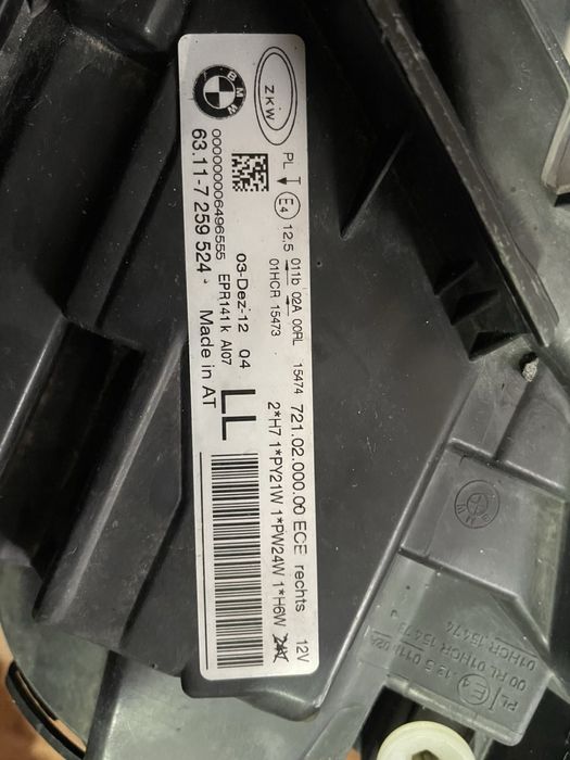 Заводские галогеновые фары на BMW F30/F31