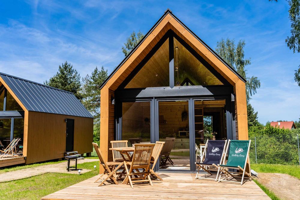 Domek nad jez. 6 os.- jacuzzi, pomost, łódka, kajak, deska SUP