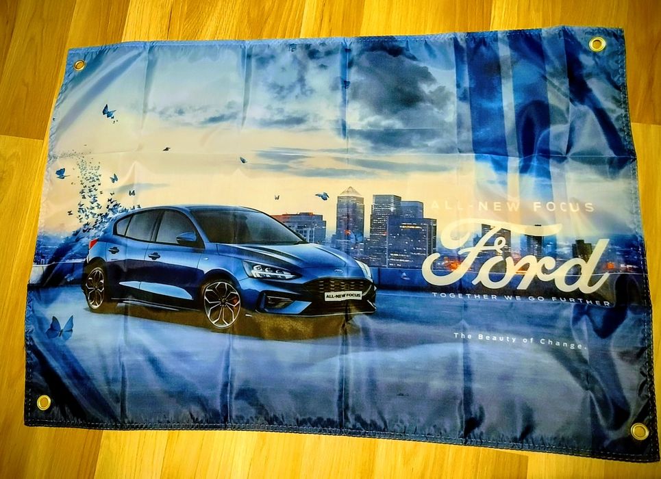 Mercedes Benz, Audi , Ford Focus , baner plakat materiał 90x60cm OPC opel