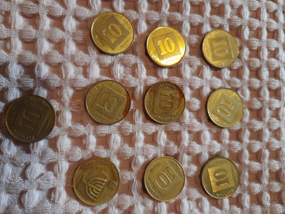 Монети Ізрвїлю "10 агорот". 10 штук