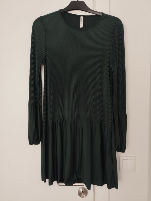 Vestido midi verde escuro