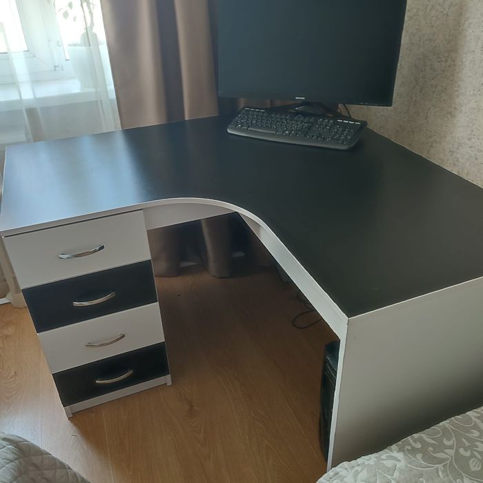 Стіл кутовий офісний з тумбою, стол угловой для компьютера