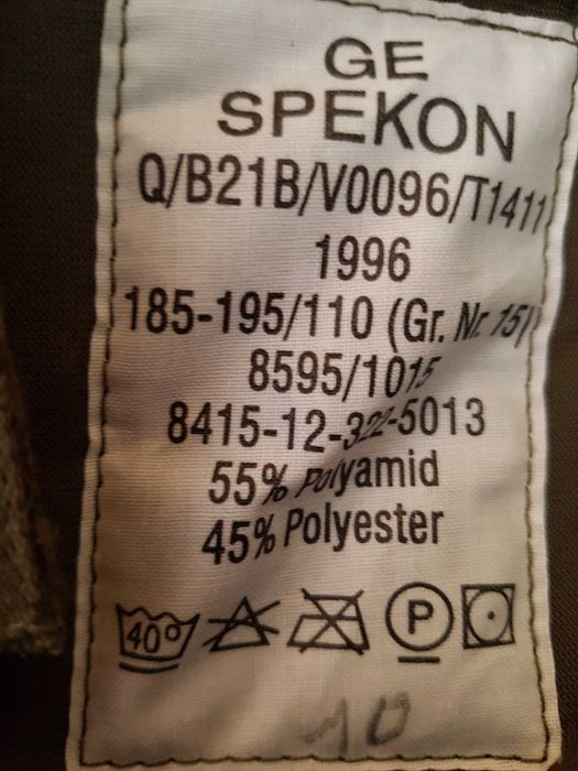 Kurtka bundeswery roz 15 wzrost 185/195 klatka 110/115