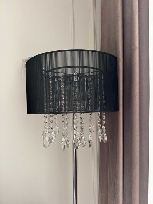 Elegancka lampa podłogowa glamour z kryształkami - 163 cm