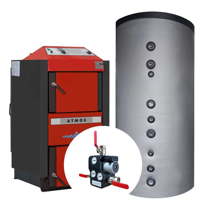 Pakiet - kocioł Atmos DC 18 S + bufor HS B0 800 + Laddomat