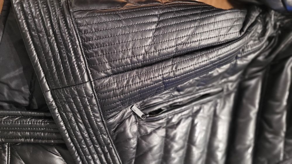 Męska puchowa kurtka skóra owcza Ochnik XL XXL