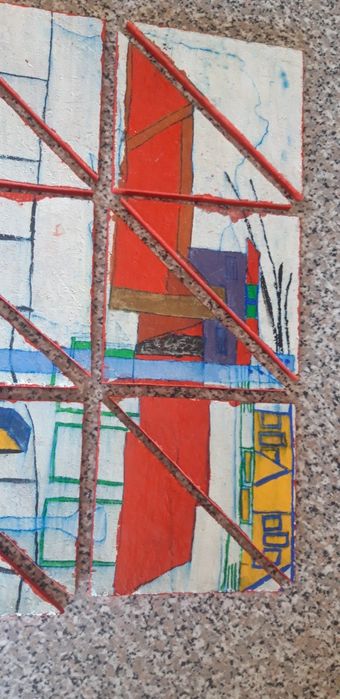 Conjunto de Triângulos Geométricos Pintados