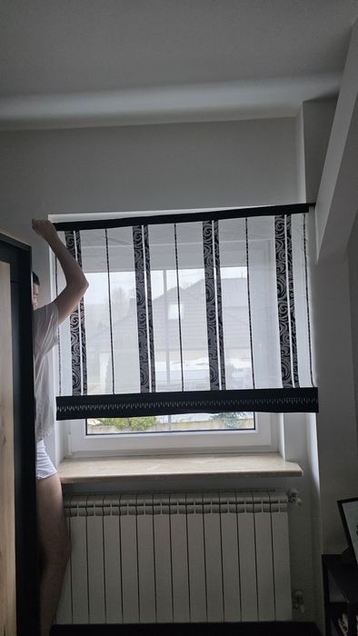 Firana kryształki czarno biała glamour 2 szt