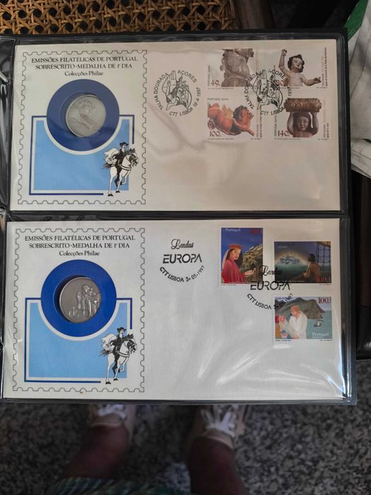 Coleções sobrescrito-medalha 1°dia (coleções Philae) - 1997 a 2001