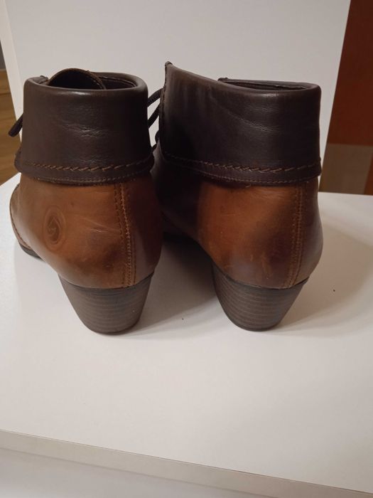 botki, Remonte, buty damskie, skóra, ocieplane, szersze