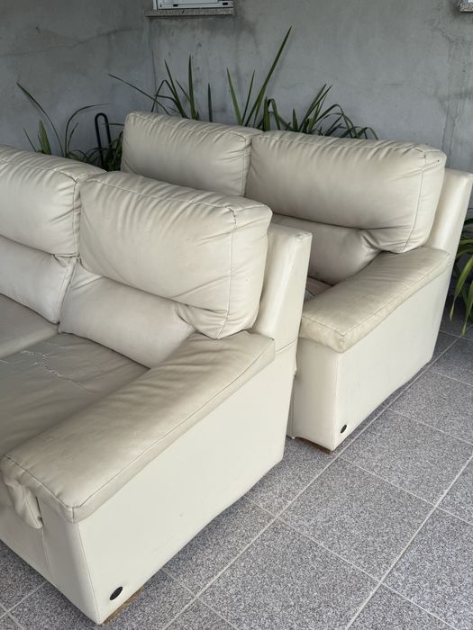 sofás em pele (junto ou separado)