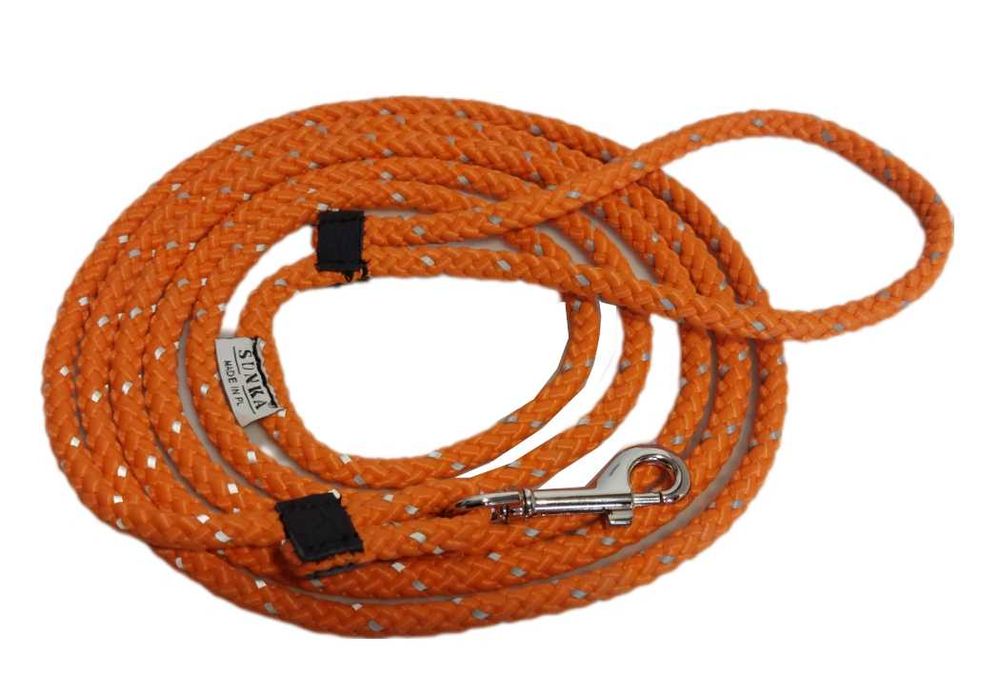 Smycz z liny 8mm 10m S/M odblaskowa - Na noc