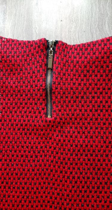 Bordowo-czarna tunika/sukienka z rękawem 3/4. Made in Italy