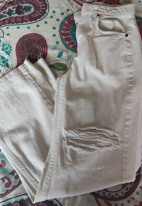 Calças brancas Bershka 32 Super high rise