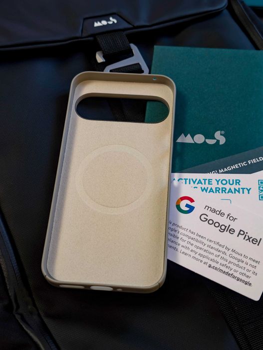 Чехол Mous к Pixel 9 Pro XL. Модель Super Thin 'Warm Taupe', с MagSafe