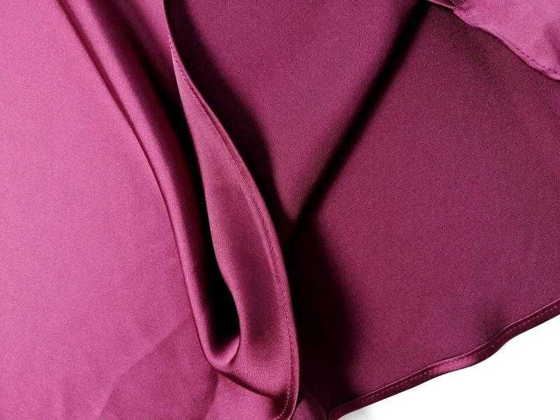 Атласная бордовая юбка миди Zara