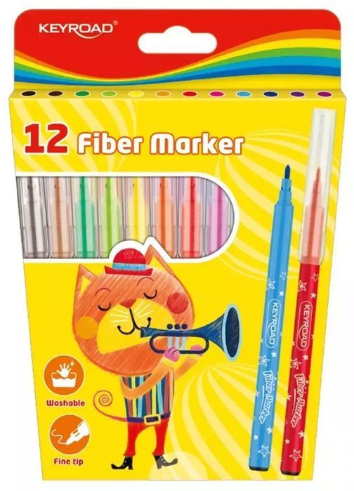 Flamastry Fiber Marker 12szt. Keyroad