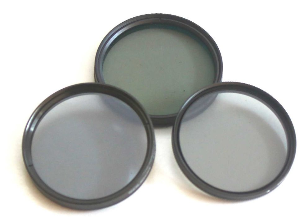 Filtros polarizadores de 55mm e de 58mm
