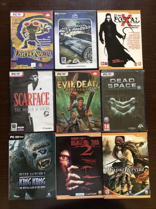 Диски для ПК: Resident Evil, Evil Dead Regeneration, Postal Dead Space, Need for Speed Most Wanted, Scarface Принц Персии Stalker Петька Предтечи