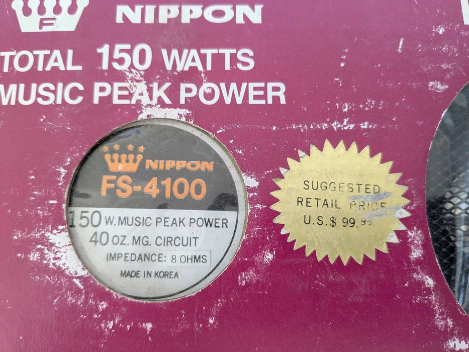 Vintage NOS Colunas Auto Nippon FS-4100 Dual Cone 150 Watts