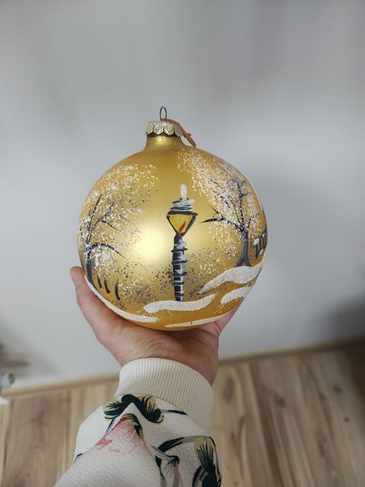 Duża bombka z motywem świątecznym 15 cm