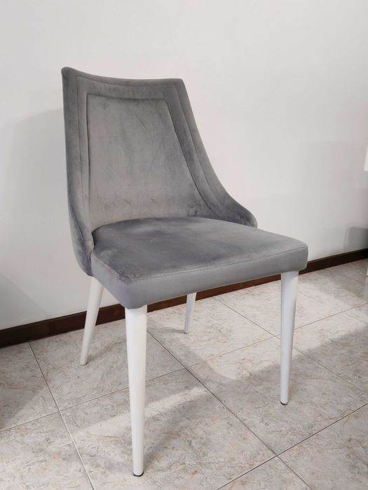 Conjunto de Sala de Jantar & Sala de Estar | Cinza e Branco | Moderno