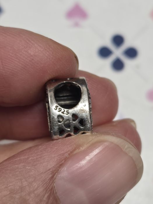 Charms srebro kryształy EKG serce serduszko