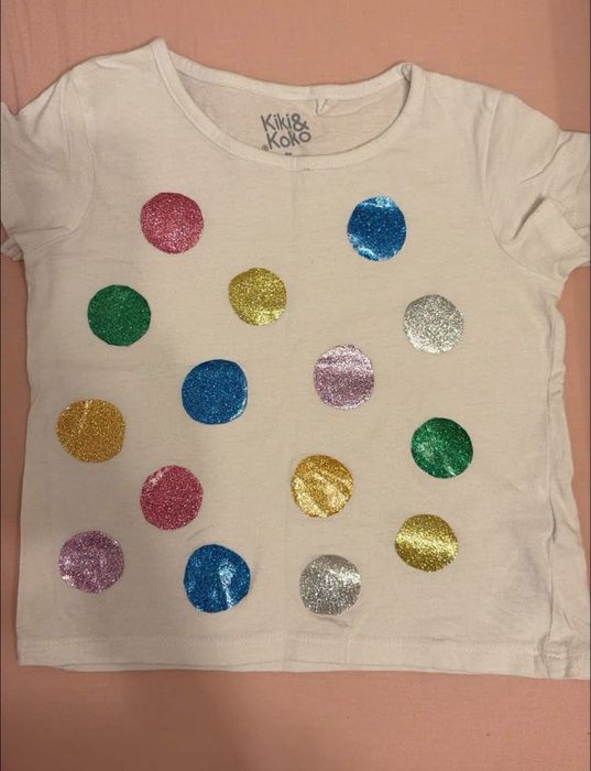 Bluzka koszulka T-shirt na dzień kropki r 92