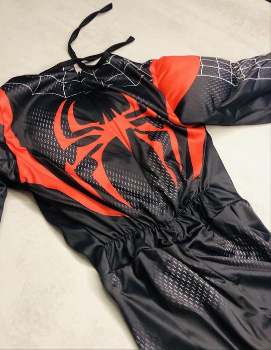 Spiderman 122 cm nowy strój kostium Miles Morales czarny Spider-man