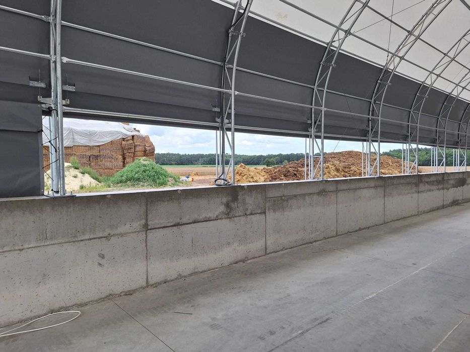 Oryginalne HaleNaBale.pl pod bydło 16x30 wietrz. boczne i kalenicowe