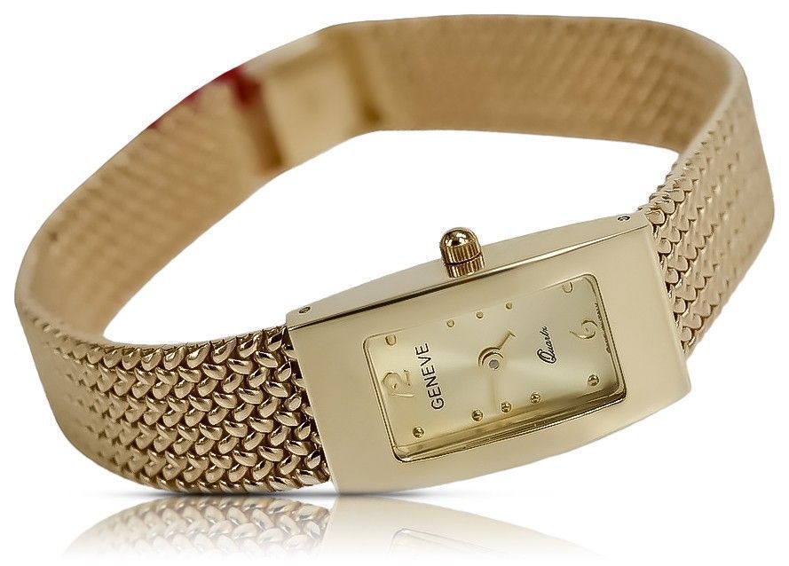 Złoty zegarek z bransoletą damską 14k Geneve lw090y&lbw003y Poznań
